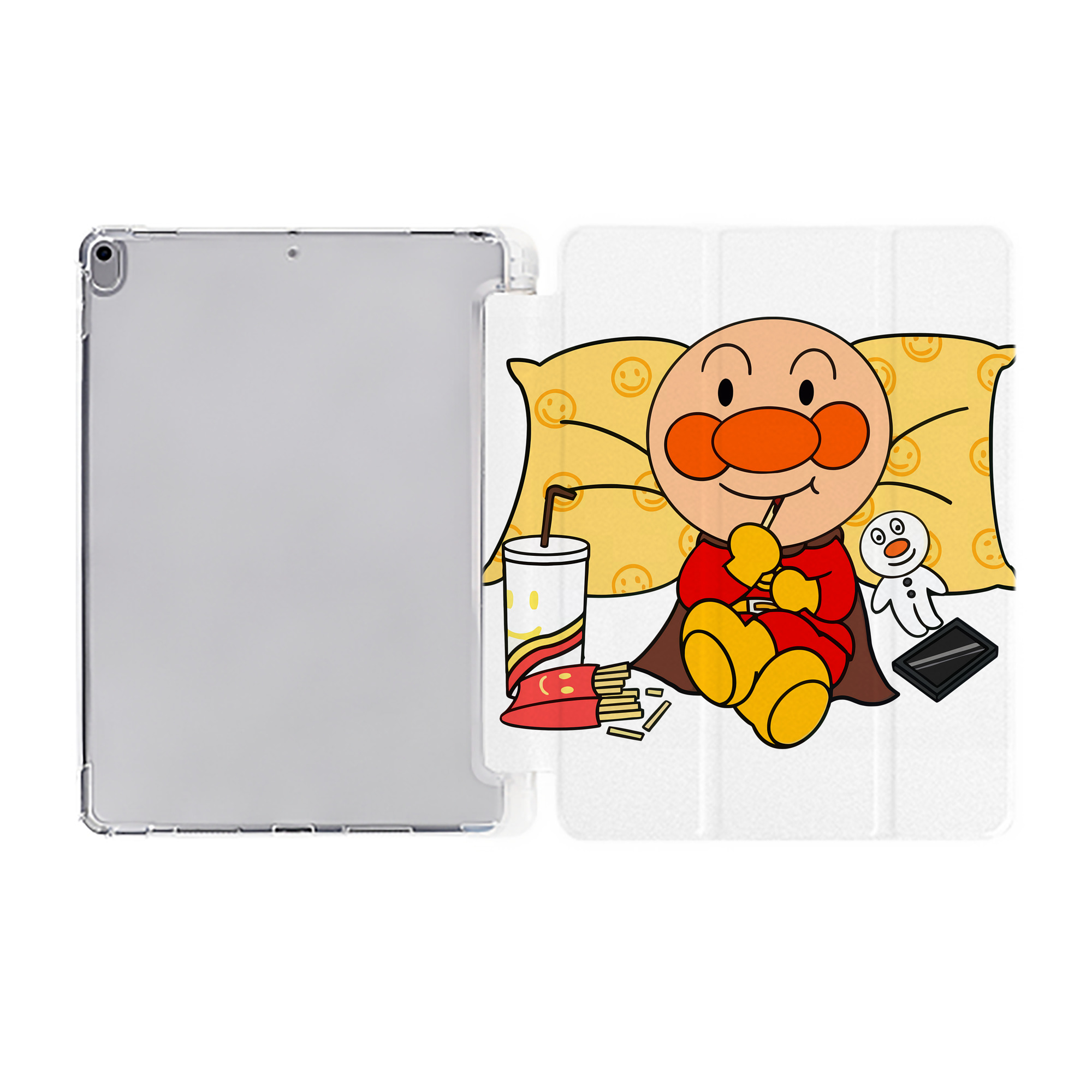 （画像用） アンパンマン Anpanman IPad ケース ペン収納付き 三つ折りスタンド PUレザー×シリコン 対応機種9.5/10.5/10.9インチ